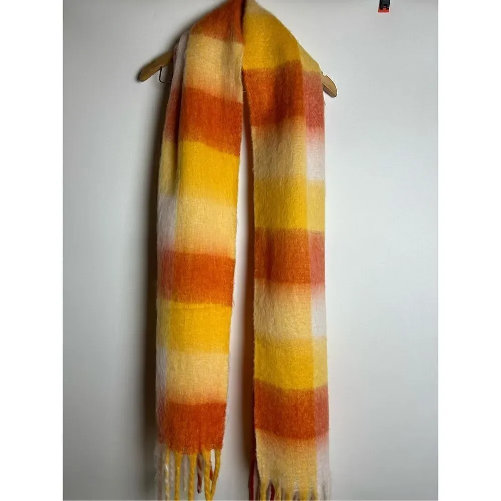 Orange and yellow oversized scarf